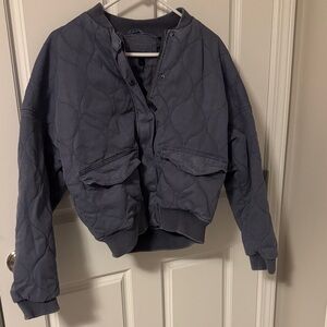 Universal Thread Quilted Bomber Jacket in Charcoal